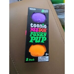 NEW Teenie  Nee Doh  Funky Pup Dog 3 Pack Pink, Purple, Teal